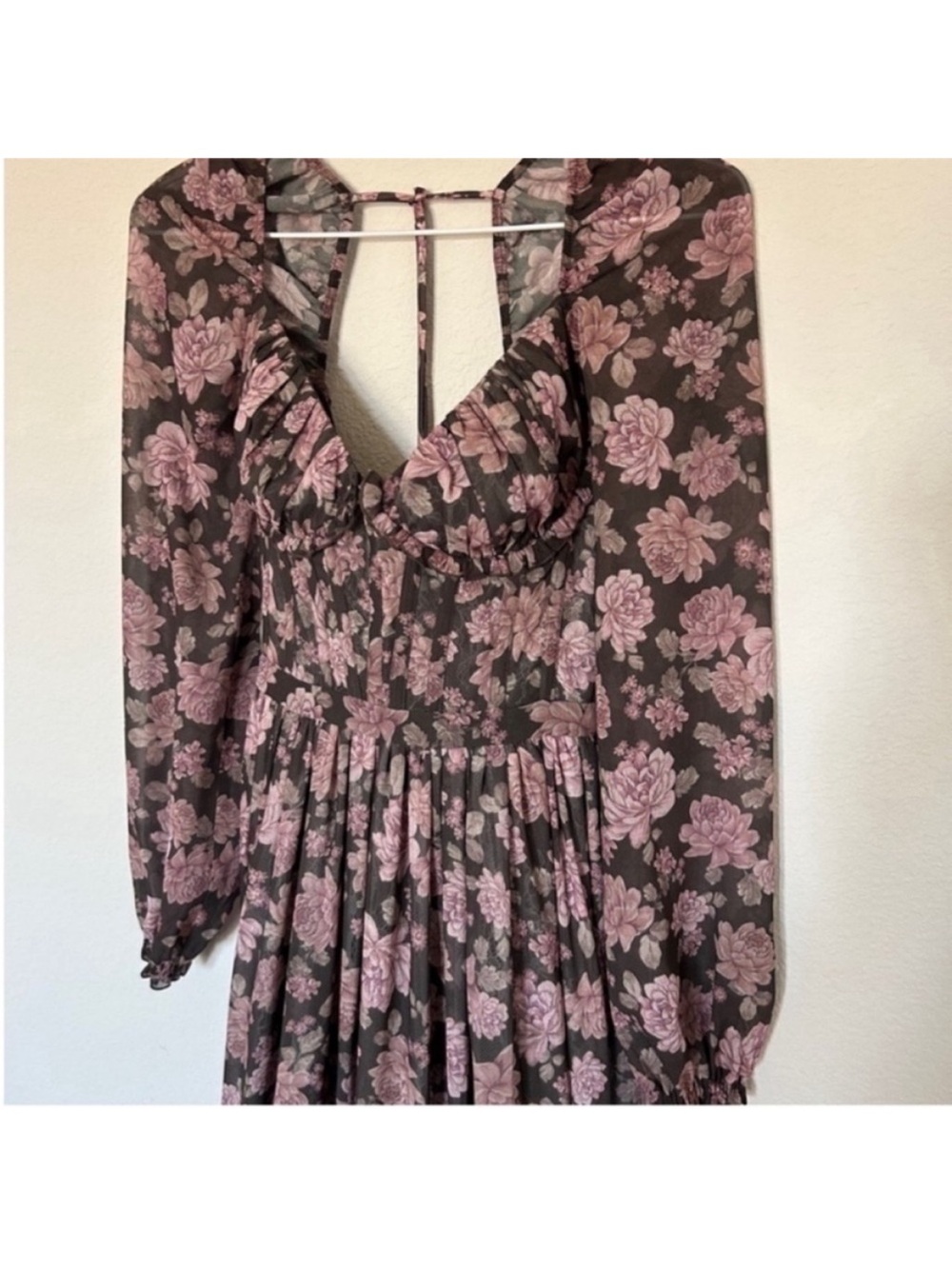 NWT V. Chapman Carmella Corset Maxi Dress Chocolate Peony Floral - Picture 8 of 11